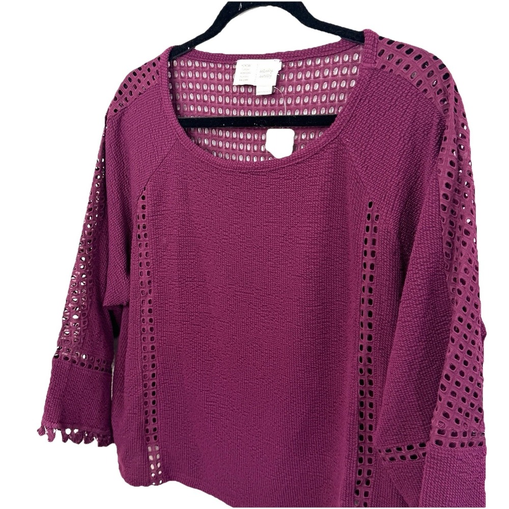 NWT Anthropologie‎ Olanda Tasselled Purple Crochet Knit Boho Top Small Boho - Picture 6 of 16
